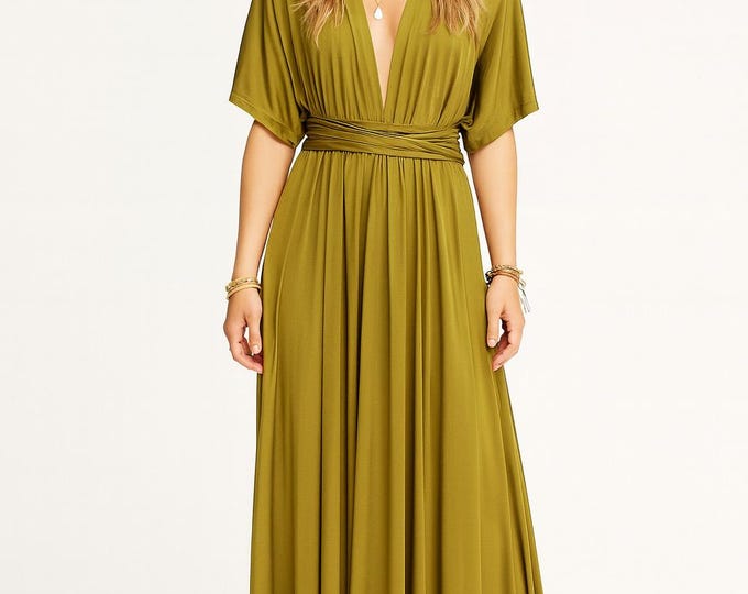 OLIVE GREEN Bridesmaid Dress/ Olive Green Dress / Convertible Dress / Infinity Dress/ Multiway Dress/  Multi Wrap Dress/Green Dress/Greenery