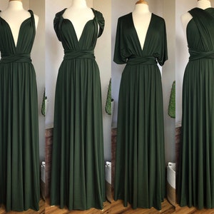 FOREST GREEN Bridesmaid Dress/ Floor Length / Convertible - Etsy