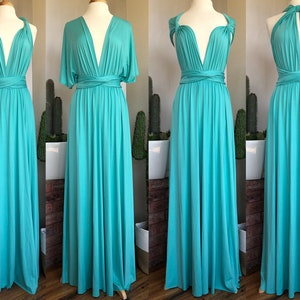 AQUA BLUE Bridesmaid Dress/ CUSTOM LeNGTHS/ Convertible Dress / Infinity Dress/ Multiway Dress/  Multi Wrap Dress /  Plus Size /