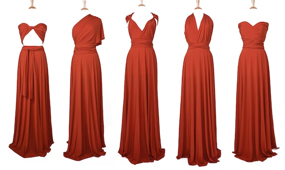 burnt orange plus size bridesmaid dress