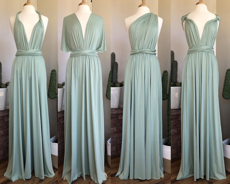 SAGE Bridesmaid Dress/ CUSTOM LeNGTHS/ Convertible Dress / Infinity Dress/ Multiway Dress/ Multi Wrap Dress / Plus Size / image 1