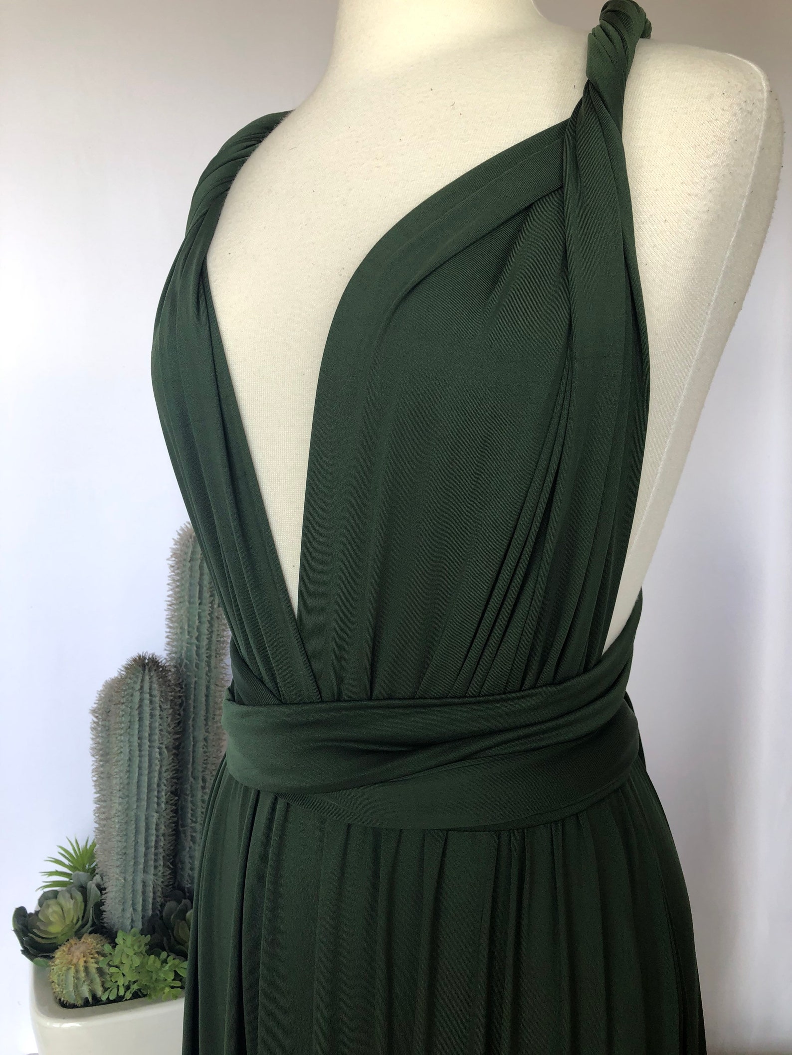 FOREST GREEN Bridesmaid Dress/ CUSTOM Lengths/ Convertible Etsy Canada