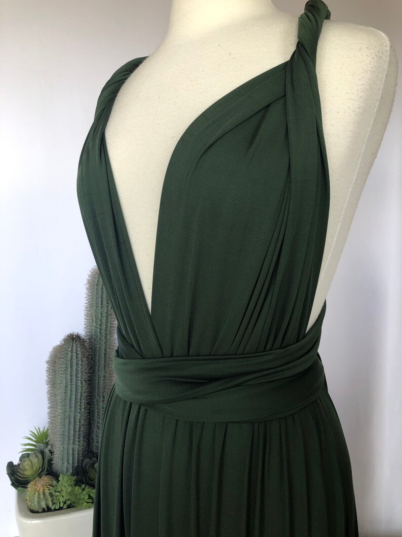 FOREST GREEN Bridesmaid Dress/ CUSTOM Lengths/ Convertible Etsy UK