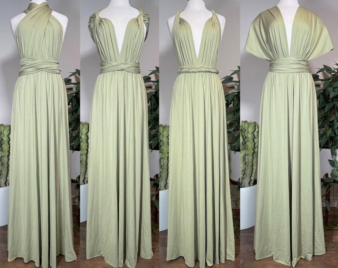 MATCHA GREEN Bridesmaid Dress/ CUSTOM LeNGTHS/ Convertible Dress / Infinity Dress/ Multiway Dress/  Multi Wrap Dress /  Plus Size /