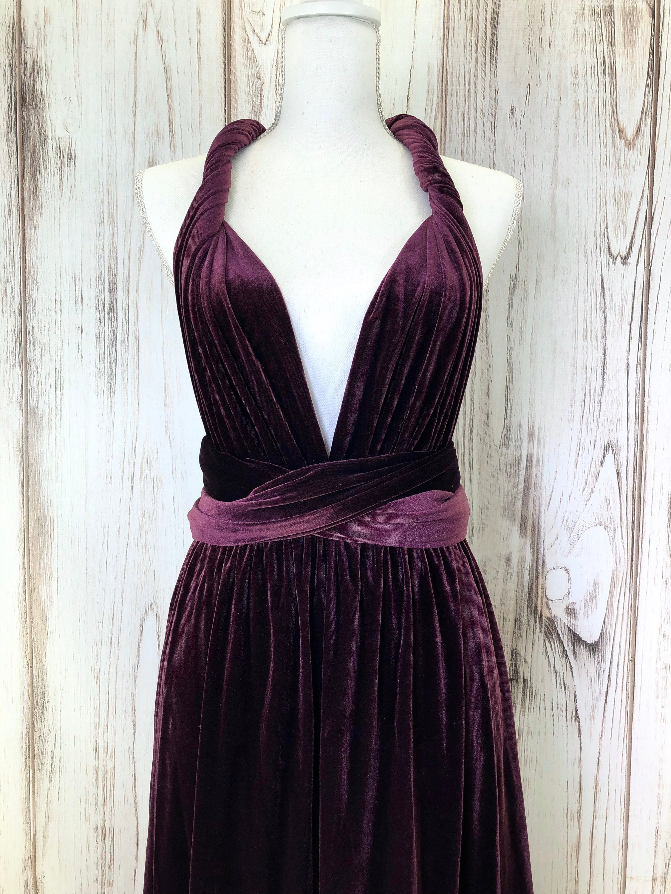 PLUM VELVET Infinity Dress/ Bridesmaids Dress/ Convertible - Etsy