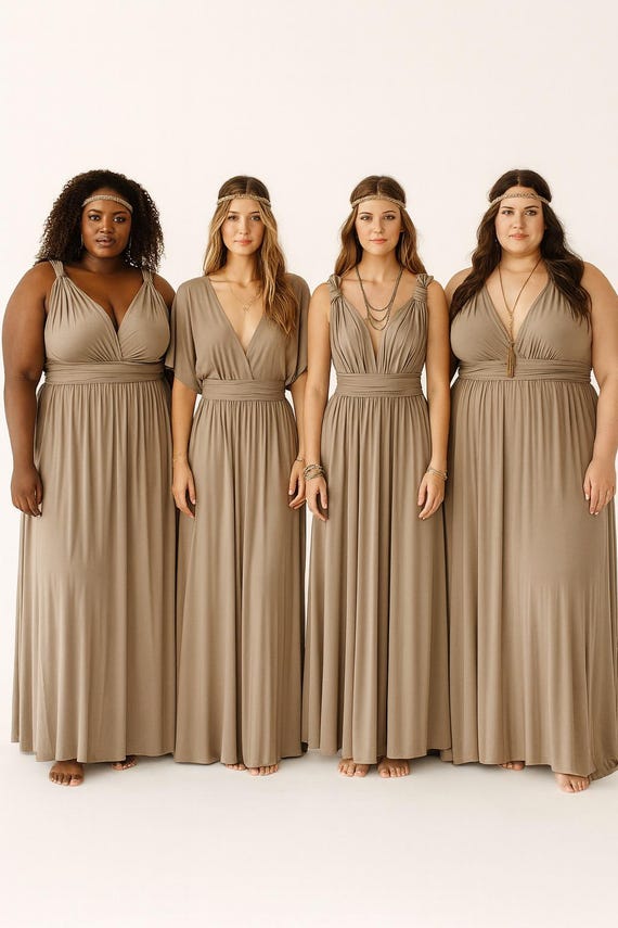 CHAMPAGNE Bridesmaid Dress/ CUSTOM Lengths/ Convertible Dress / Infinity  Dress/multiway Dress/ Multi Wrap Dress / Plus Size /