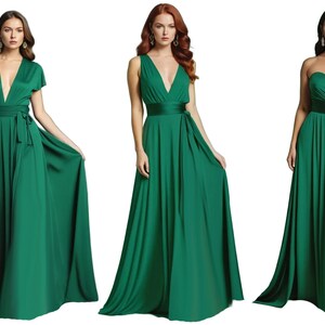EMERALD Bridesmaid Dress/ CUSTOM LENGTHS/ Convertible Dress / Infinity ...