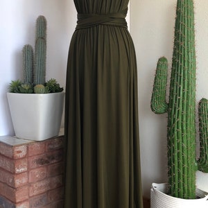 DARK OLIVE GREEN Bridesmaid Dress/ Custom Length / Convertible Dress / Infinity Dress/ Multiway Dress/ Multi Wrap Dress / Plus Size / image 5