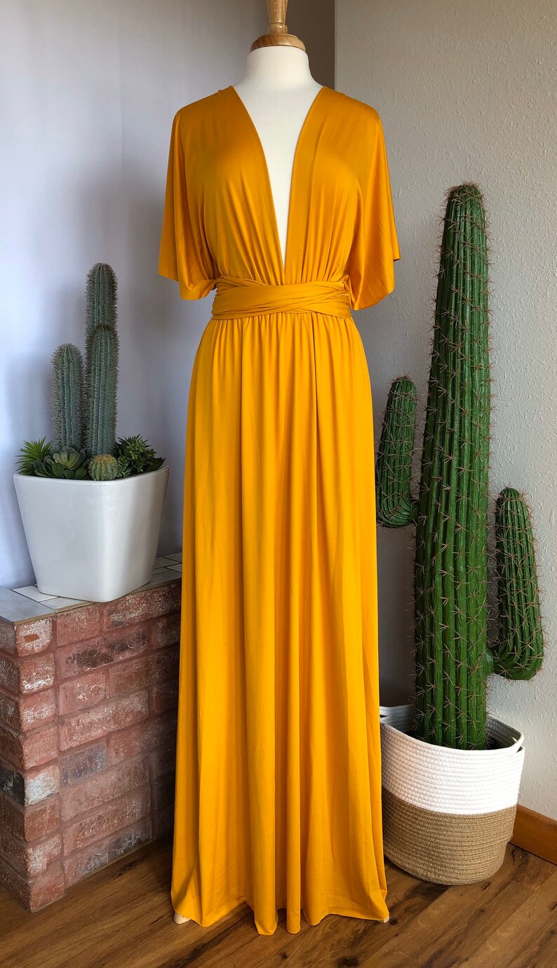 MUSTARD Bridesmaid Dress/ CUSTOM LENGTHS/ Convertible Dress / Etsy
