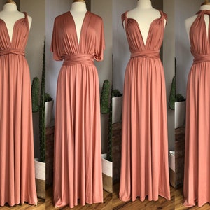 CLAY Bridesmaid Dress/ Custom Length / Convertible Dress / Infinity Dress/ Multiway Dress/  Multi Wrap Dress / Plus Size /