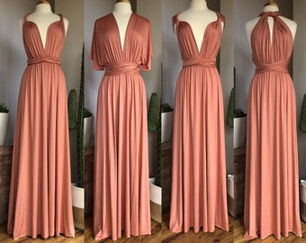 CLAY Bruidsmeisjesjurk / Custom Length / Convertible Dress / Infinity Dress / Multiway Dress / Multi Wrap Dress / Plus Size /