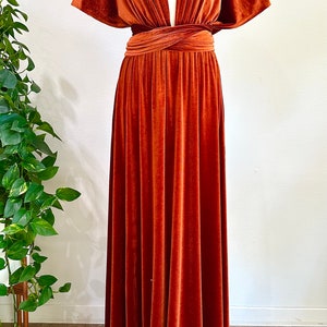 BURNT ORANGE VELVET Infinity Dress/ Bridesmaids Dress/ Convertible ...