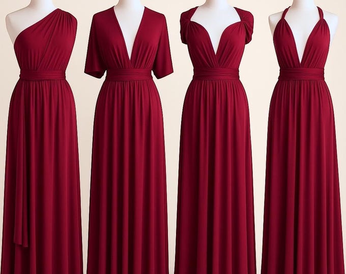 MERLOT Bridesmaid Dress/ CUSTOM LeNGTHS/ Convertible Dress / Infinity Dress/ Multiway Dress/  Multi Wrap Dress / Plus Size / Petite