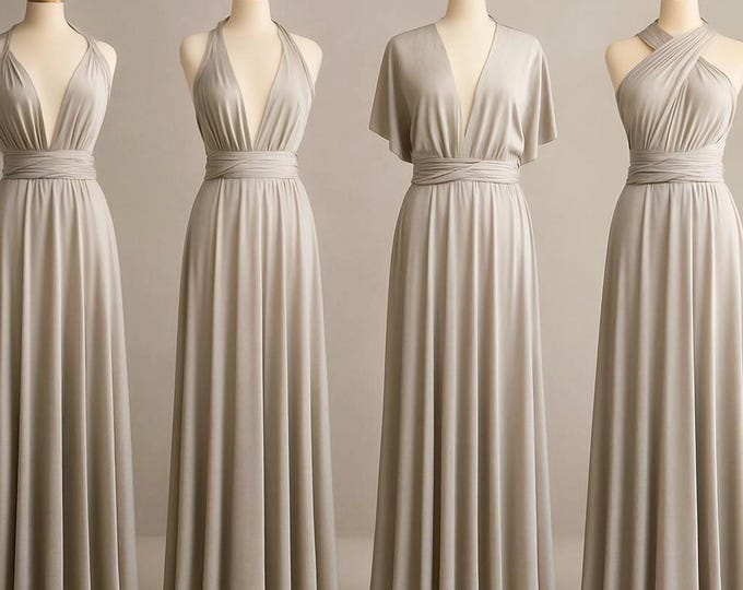 SILVER VELVET Infinity Dress/ Bridesmaids Dress/ Convertible Dress / Multiway Dress/ Multiway Wrap Dress / Velvet Bridesmaids Dress