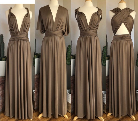 MOCHA Bridesmaid Dress/ Custom Length / Convertible Dress / Infinity Dress/ Multiway Dress/  Multi Wrap Dress / Plus Size /