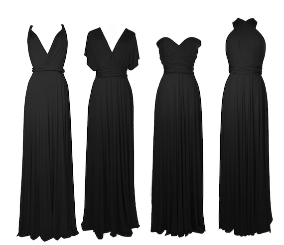 BLACK Bridesmaid Dress/ CUSTOM LeNGTHS/ Convertible Dress / Infinity Dress/ Multiway Dress/  Multi Wrap Dress /  Plus Size /