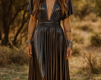 knee length dresses for ladies Silver Heart of Gold Maxi Dress