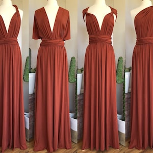 TERRACOTTA Bridesmaid Dress/ CUSTOM LeNGTHS/ Convertible Dress / Infinity Dress/ Multiway Dress/ Multi Wrap Dress / Plus Size / Petite imagem 1