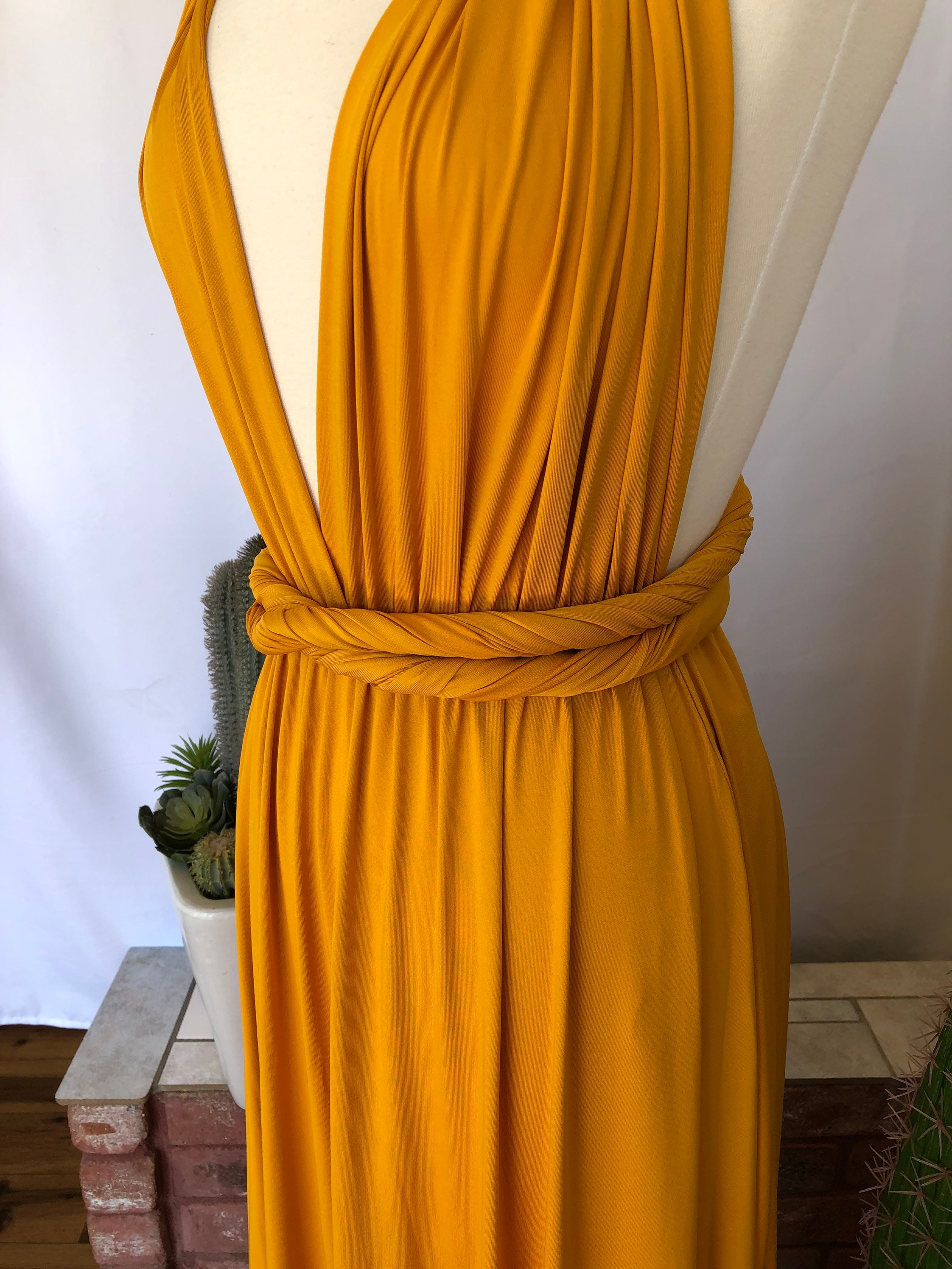 MUSTARD Bridesmaid Dress/ CUSTOM LENGTHS/ Convertible Dress / Etsy UK