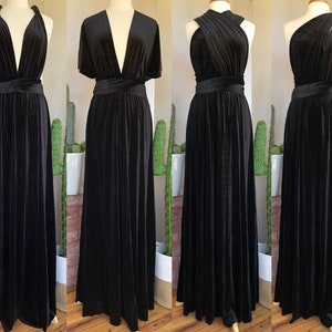 BLACK VELVET Infinity Dress/ Bridesmaids Dress/ Convertible Dress / Multiway Dress/ Multiway Wrap Dress / Velvet Bridesmaids Dress