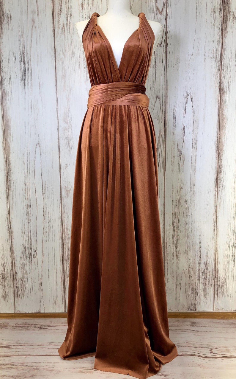 COPPER VELVET Infinity Dress/ Bridesmaids Dress/ Convertible Etsy Canada