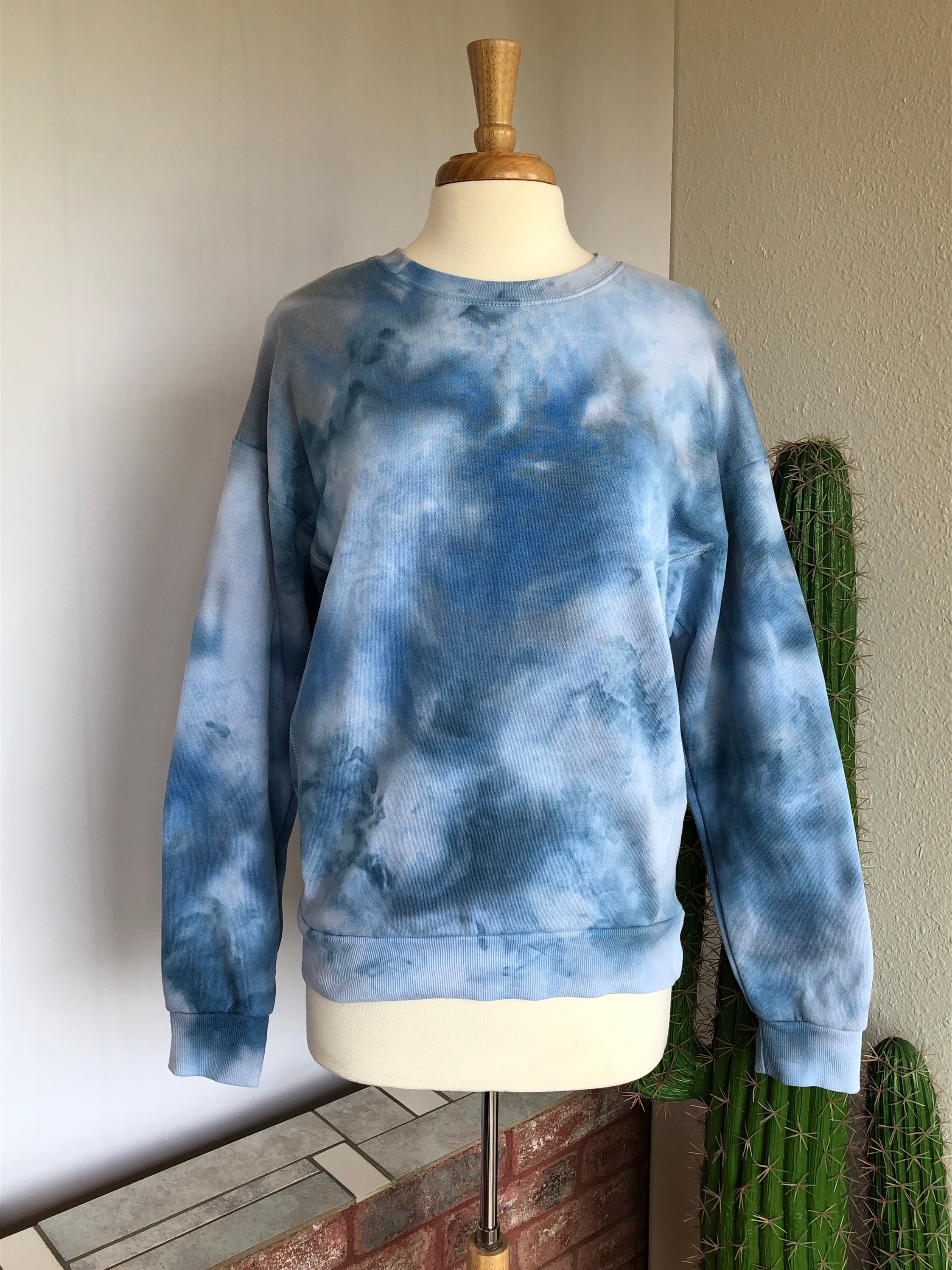 BLUE TIDE Oversized Sweatshirt / Ice Dye Hoodie/ Tie Dye / tie dye ...