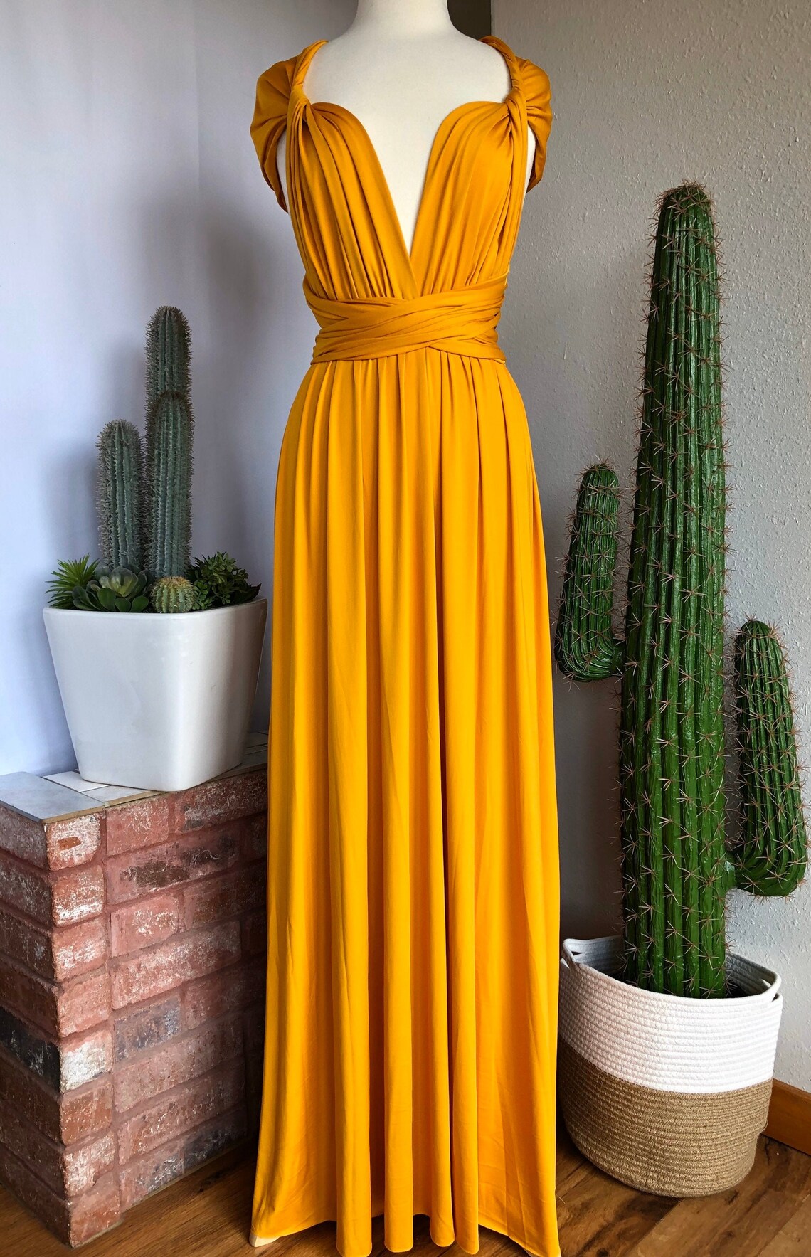 MUSTARD Bridesmaid Dress/ CUSTOM LENGTHS/ Convertible Dress / Etsy