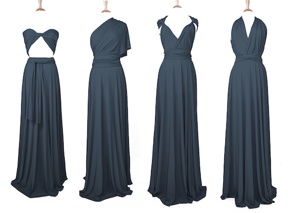 DUSK BLUE Bridesmaid Dress/ Custom Length / Convertible Dress / Infinity Dress/ Multiway Dress/  Multi Wrap Dress / Plus Size /