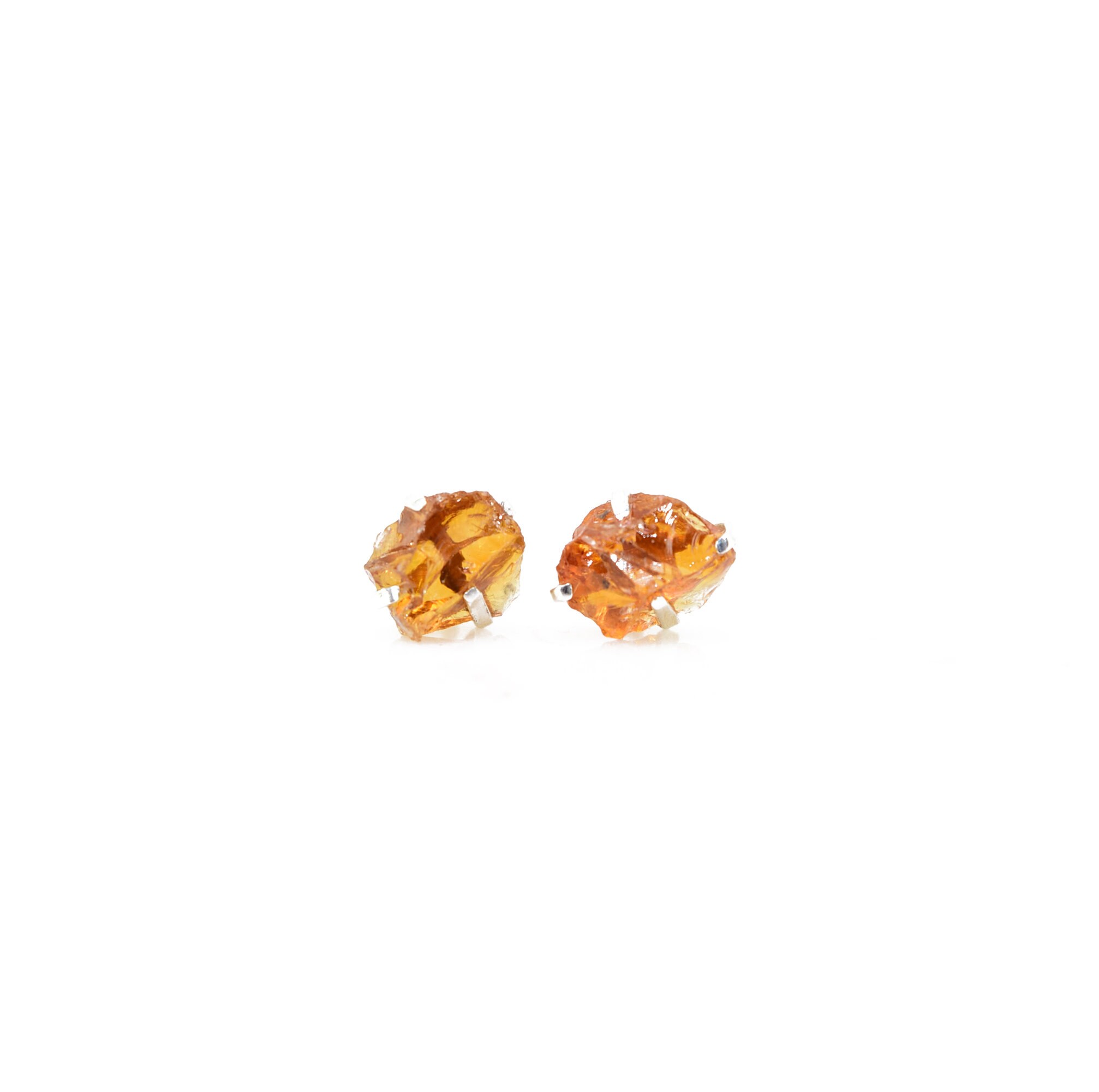 RaW CITRINE Stud Earrings /Tiny Stud Earrings / Minimalist Earrings ...