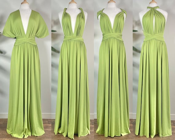 WASABI GREEN Bridesmaid Dress/ CUSTOM LeNGTHS/ Convertible Dress / Infinity Dress/ Multiway Dress/  Multi Wrap Dress /  Plus Size/ Pistachio