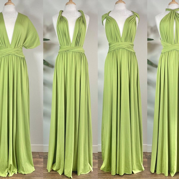 WASABI GREEN Bridesmaid Dress/ CUSTOM LeNGTHS/ Convertible Dress / Infinity Dress/ Multiway Dress/  Multi Wrap Dress /  Plus Size/ Pistachio