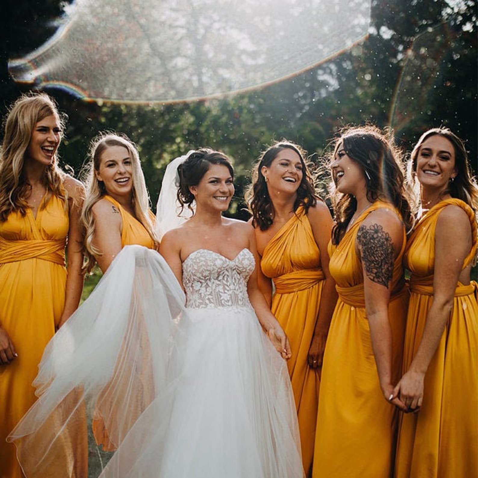 MUSTARD Bridesmaid Dress/ CUSTOM LENGTHS/ Convertible Dress / Etsy