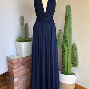 NAVY Bridesmaid Dress/ CUSTOM LENGTHS/ Convertible Dress / Infinity Dress/ Multiway Dress/ Multi Wrap Dress / Plus Size / Petite / image 5