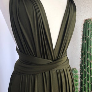DARK OLIVE GREEN Bridesmaid Dress/ Custom Length / Convertible Dress / Infinity Dress/ Multiway Dress/ Multi Wrap Dress / Plus Size / image 6