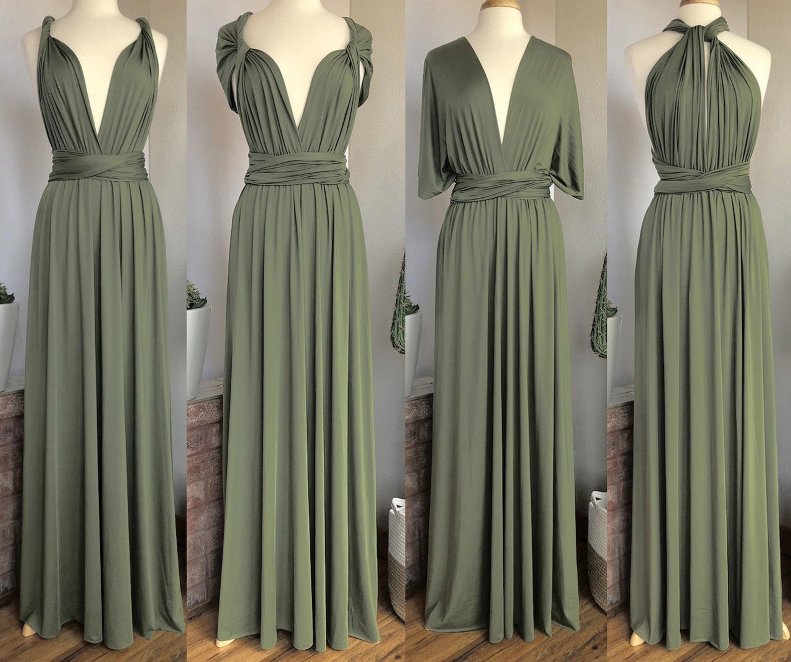 EUCALYPTUS Bridesmaid Dress/ CUSTOM Lengths/ Convertible Dress Etsy UK