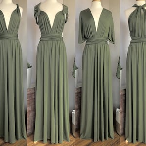 EUCALYPTUS Bridesmaid Dress/ CUSTOM LeNGTHS/ Convertible Dress / Infinity Dress/ Multiway Dress/ Multi Wrap Dress / Plus Size / image 1