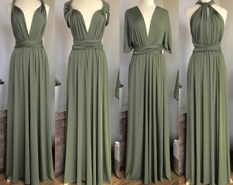 EUCALYPTUS Bridesmaid Dress/ CUSTOM LeNGTHS/ Convertible Dress / Infinity Dress/ Multiway Dress/  Multi Wrap Dress /  Plus Size /