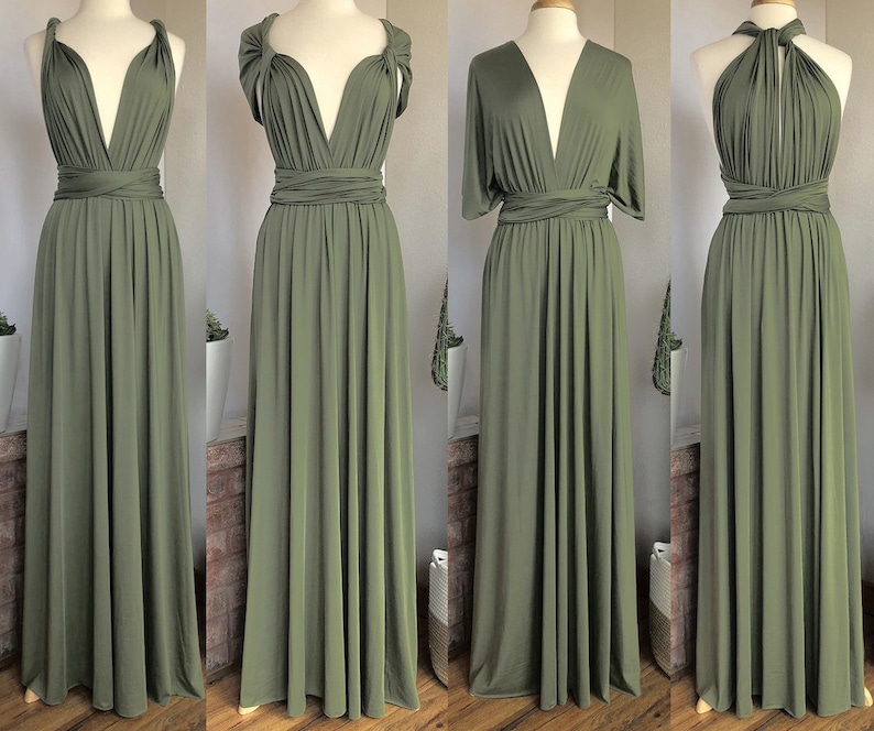 EUCALYPTUS Bridesmaid Dress/ CUSTOM LeNGTHS/ Convertible Dress / Infinity Dress/ Multiway Dress/ Multi Wrap Dress / Plus Size / image 1