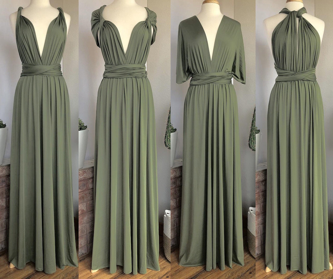 EUCALYPTUS Bridesmaid Dress/ CUSTOM Lengths/ Convertible Dress - Etsy