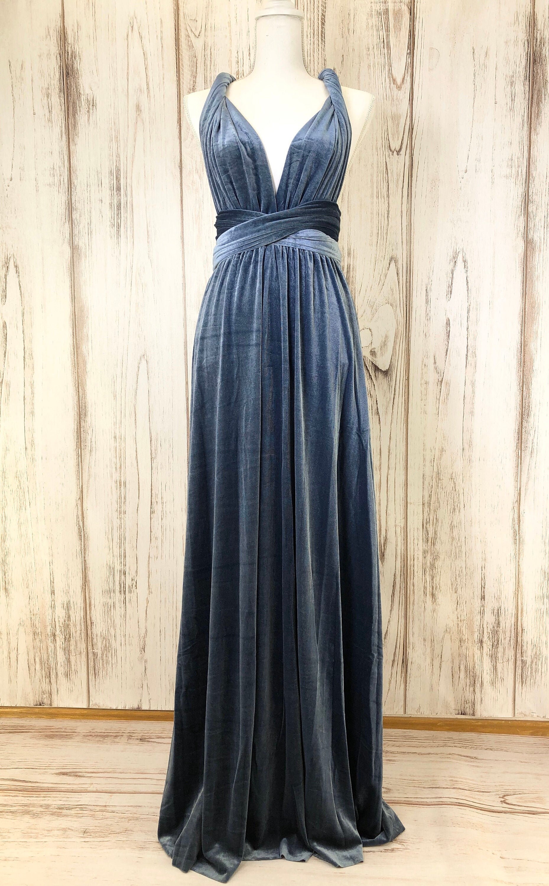 steel blue infinity dress