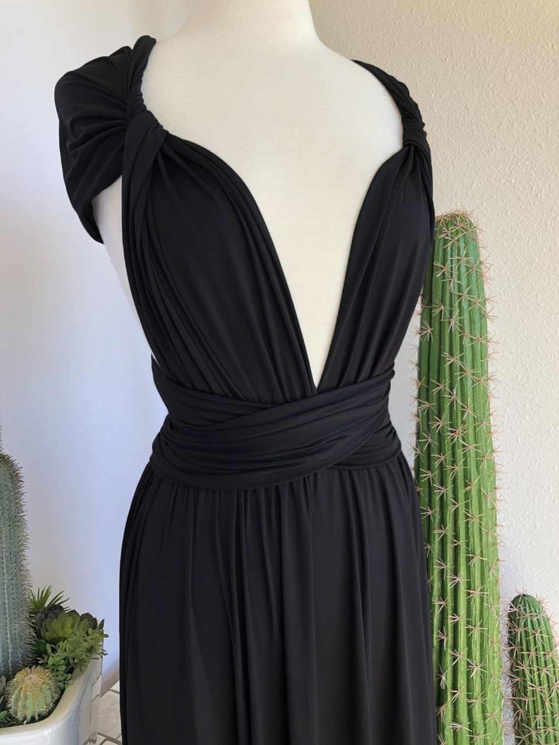 BLACK Bridesmaid Dress/ CUSTOM LeNGTHS/ Convertible Dress / | Etsy
