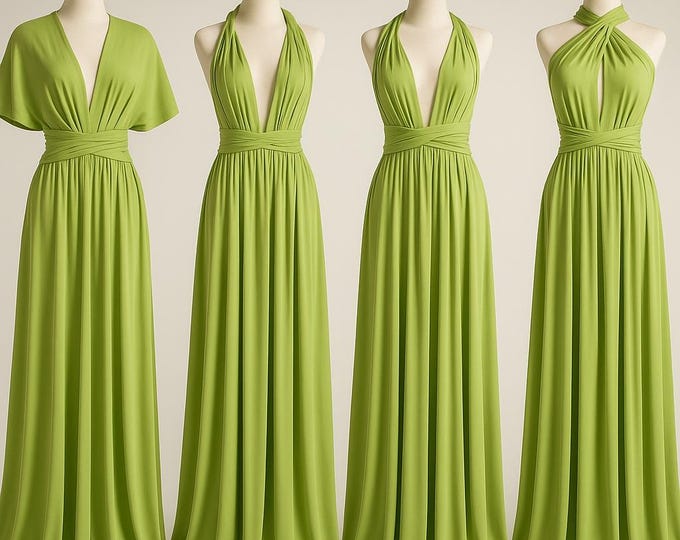 MATCHA GREEN Bridesmaid Dress/ CuSTOM LeNGTHS/ Convertible Dress / Infinity Dress/ Multiway Dress/  Multi Wrap Dress / Plus Size/Pistachi