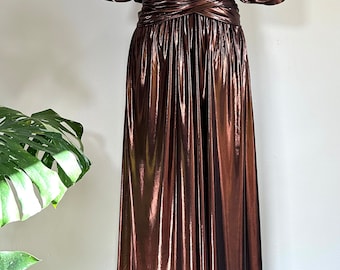 BRONZE METALLIC Goddess Bridesmaid Dress/ Maxi Dress Metallic / Convertible  Dress / Infinity Dress/ Multiway Dress/ Wrap Dress / Brown - Etsy