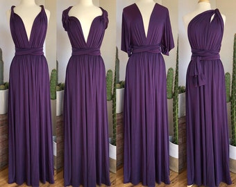 EGGPLANT Bridesmaid Dress/ CUSTOM LeNGTHS/ Convertible Dress / Infinity Dress/ Multiway Dress/  Multi Wrap Dress / Plus Size / Petite