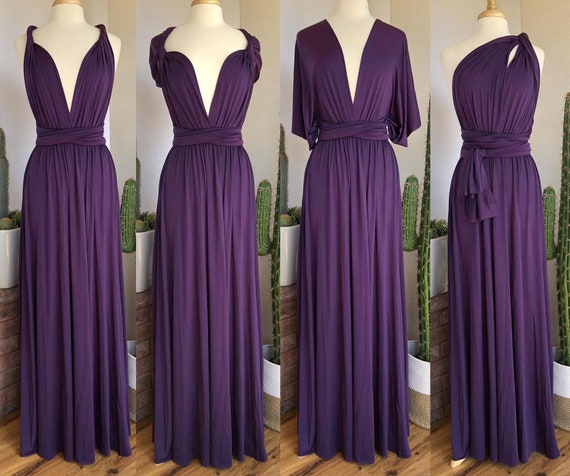 EGGPLANT Bridesmaid Dress/ CUSTOM LeNGTHS/ Convertible Dress / Infinity Dress/ Multiway Dress/  Multi Wrap Dress / Plus Size / Petite