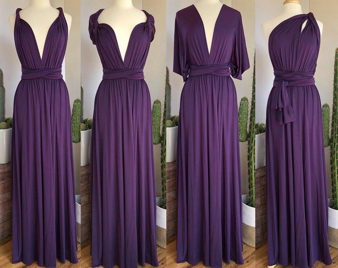 EGGPLANT Bridesmaid Dress/ CUSTOM LeNGTHS/ Convertible Dress / Infinity Dress/ Multiway Dress/  Multi Wrap Dress / Plus Size / Petite
