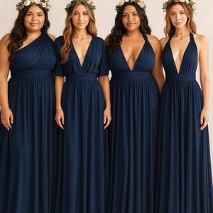 NAVY Bridesmaid Dress/ CUSTOM LENGTHS/ Convertible Dress /  Infinity Dress/ Multiway Dress/  Multi Wrap Dress /  Plus Size / Petite /