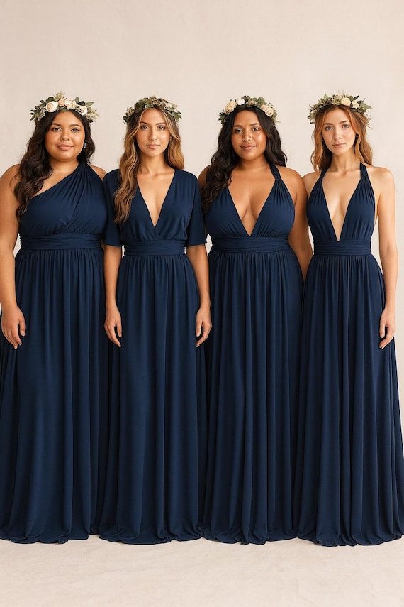 multiway bridesmaid dress blue Powder Blue Infinity Bridesmaid Dress with Long Greek Style Skirt main image 0
