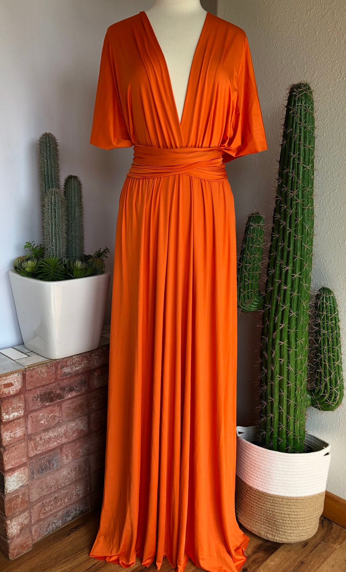 Orange Sherbet Bridesmaid Dress/ CUSTOM LeNGTHS/ Convertible | Etsy