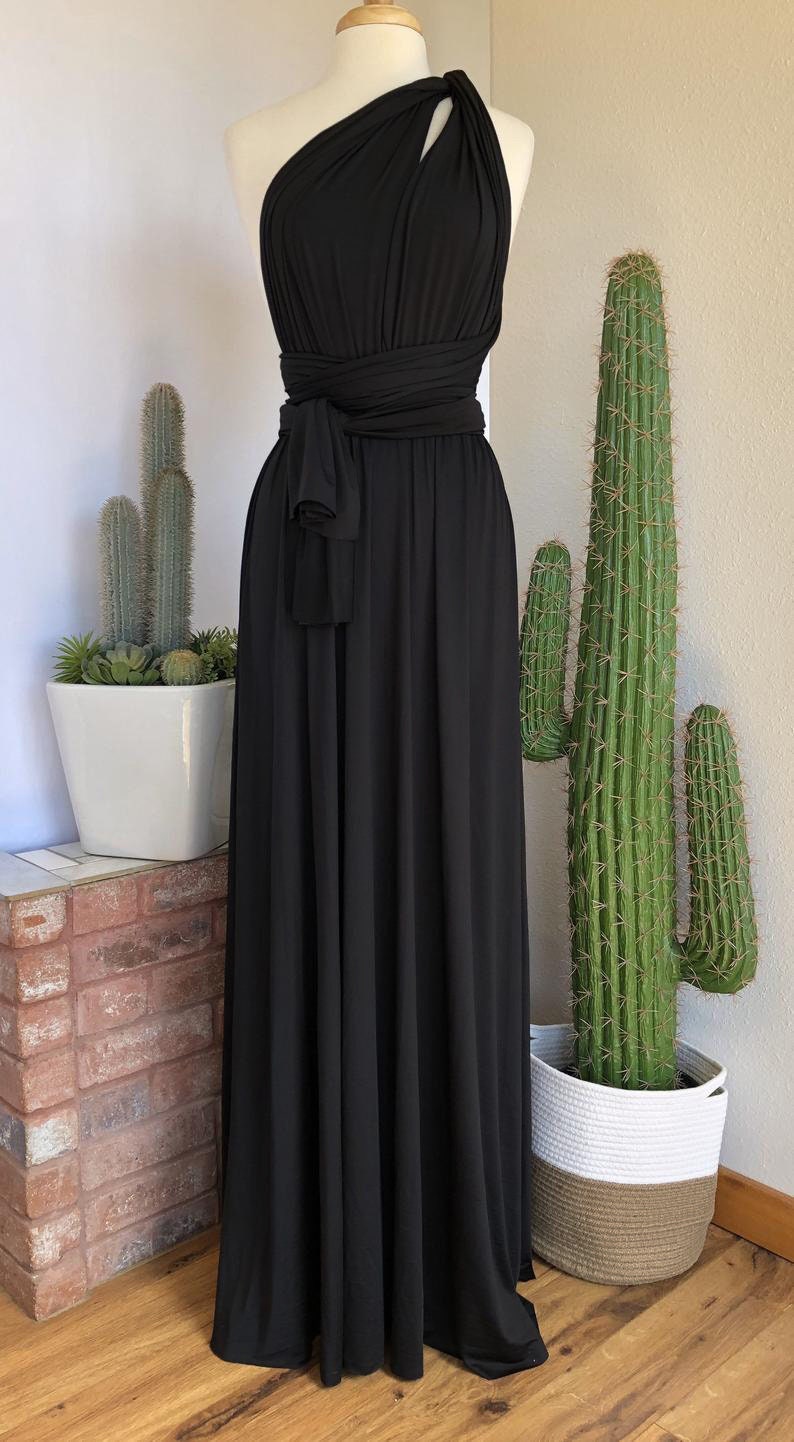 BLACK Bridesmaid Dress/ CUSTOM Lengths/ Convertible Dress / Infinity Dress/ Multiway  Dress/ Multi Wrap Dress / Plus Size / -  Canada